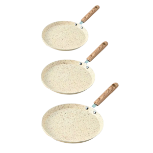 Poêle à crêpes aluminium avec poignée en bois