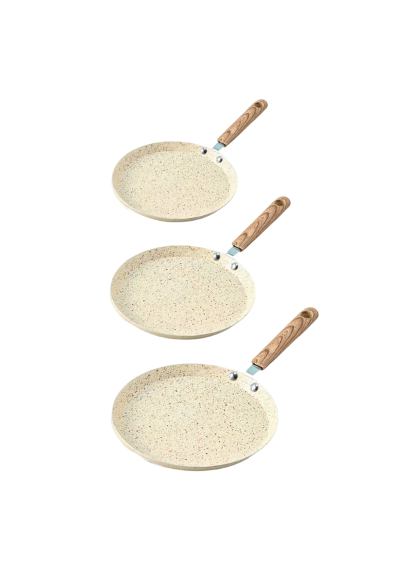 Poêle à crêpes aluminium avec poignée en bois