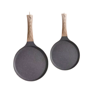 Poêle à crêpes antiadhésive induction poignée bois