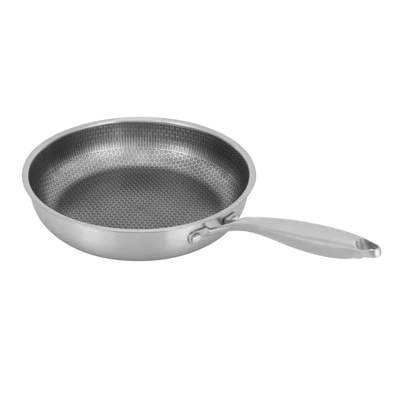 Poêle inox nid d’abeille 28 cm tous feux