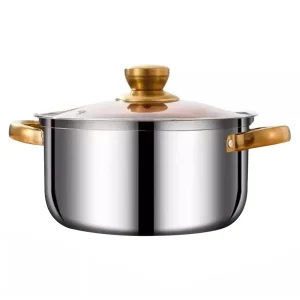 Marmite inox avec couvercle verre