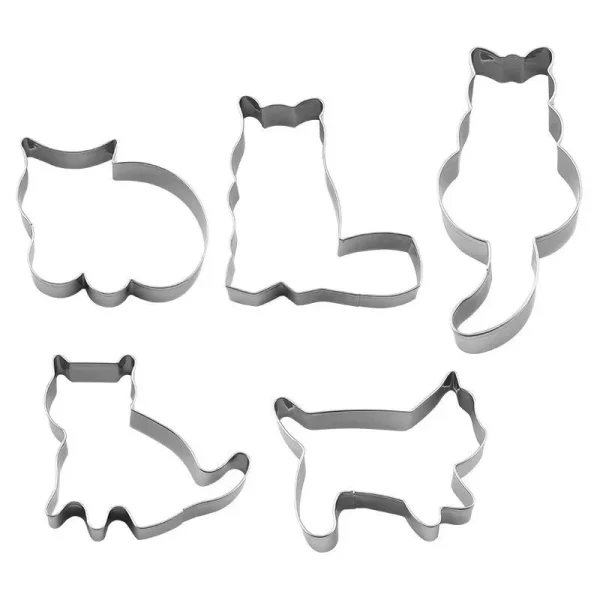 Set de 5 emporte-pièces chat